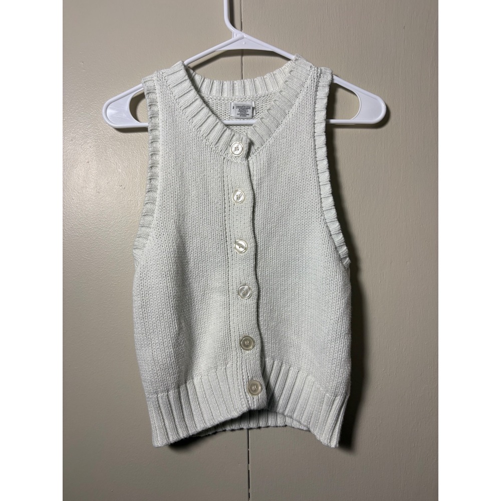 Song of Style by Aimee Song White Knit Button Front Sweater Vest XS Preppy